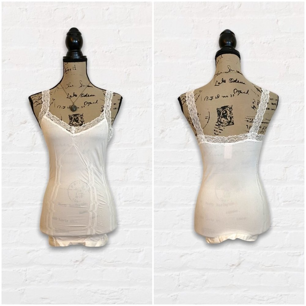 Elena Gilbert White Corset Lace Trim Cami ALT - Picture 3 of 7
